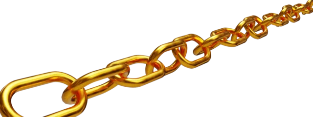 Foto op Plexiglas gold chain link on transparent background © Layerform