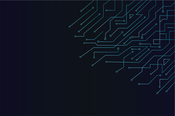 Digital Technology Circuit design background vector