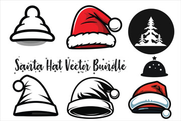 Christmas Hats vector design, new Christmas Hats bundle vector art, set of Christmas Hats