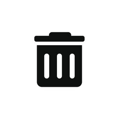 Trash can icon isolated on transparent background. Delete icon