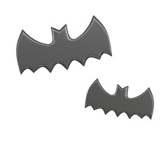 Bats 3d icon iso, Halloween eventlated on white background, 3d rendering