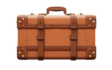 Elegant Suitcase on Transparent Background.