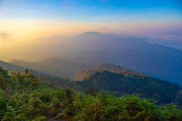 morning sunrise Doi Inthanon mountain in Chiang Mai, Thailand