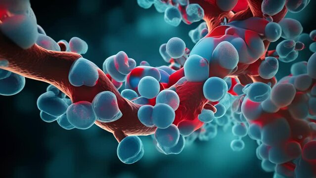 Magnified depiction of CRISPRCas9 molecules precisely ting out flawed genes related to muscular dystrophy, providing potential for eradicating the disorder in future generations.