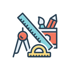 Color illustration icon for geometry 