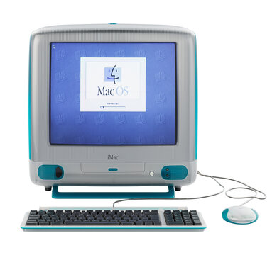 Apple iMac G3 retro Macintosh Loading Mac OS  - transparent PNG	