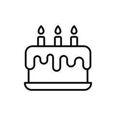 Birthday cake outline icons, bakery minimalist vector illustration ,simple transparent graphic element .Isolated on white background