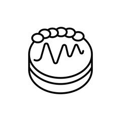 Sweet cake outline icons, bakery minimalist vector illustration ,simple transparent graphic element .Isolated on white background