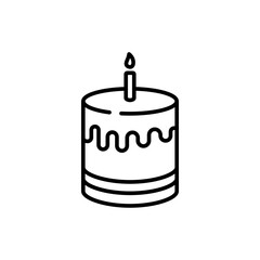 Birthday cake outline icons, bakery minimalist vector illustration ,simple transparent graphic element .Isolated on white background