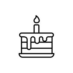 Birthday cake outline icons, bakery minimalist vector illustration ,simple transparent graphic element .Isolated on white background