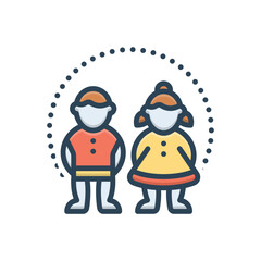 Color illustration icon for children 