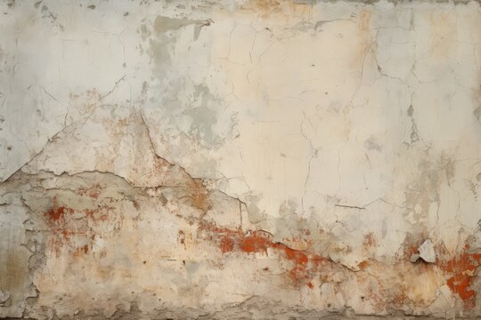 old grunge wall background texture, Ancient wall with rough cracked paint, old fresco texture background, AI Generated