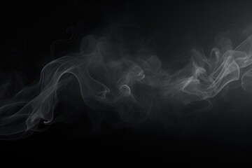 Abstract smoke moves on a black background. Design element. Abstract texture, blurred smoke on black background realistic smoke on floor for overlay different projects design, AI Generated
