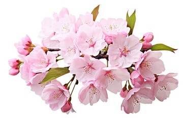 cherry blossom isolated on white background. pink sakura flowers, Cherry blossom sakura isolated on a white background with a clipping path, AI Generated