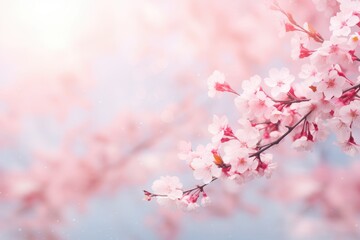 Cherry blossom sakura in spring time with soft focus background, Cherry blossom sakura in springtime, soft background, AI Generated