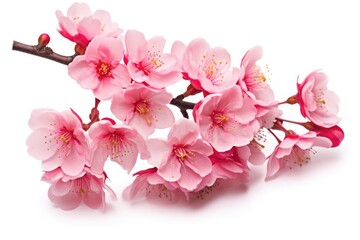 cherry blossom sakura flower isolated on white background cutout, Cherry blossom sakura isolated on a white background with a clipping path, AI Generated