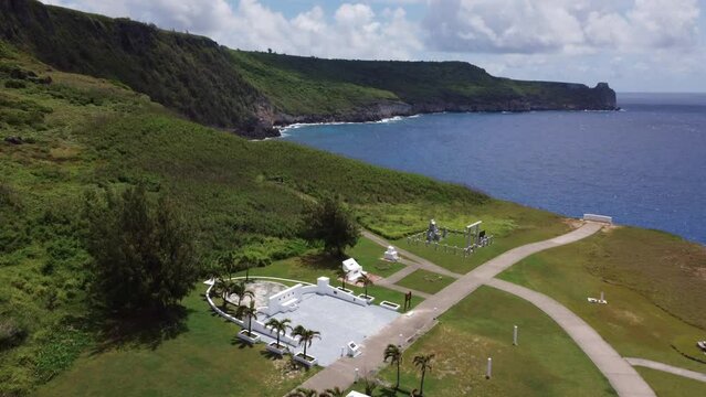 Tourist spot of tinian drone shot