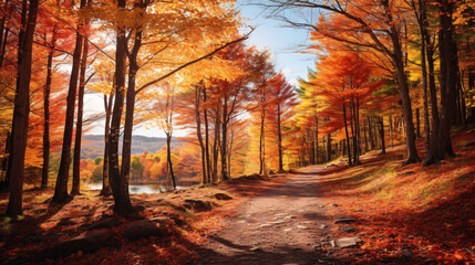 Beautiful fall landscape showing trees