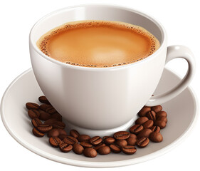 Obraz premium hot coffee isolated on transparent background