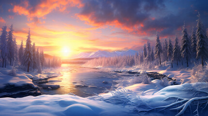 Beautiful snowy landscape