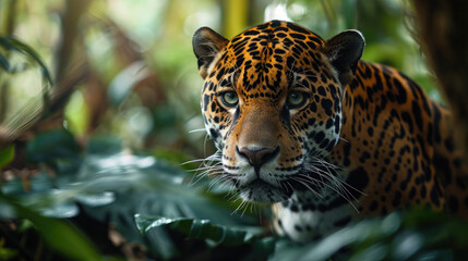 Jaguar Stalking its Prey with Intense Focus - Generative AI