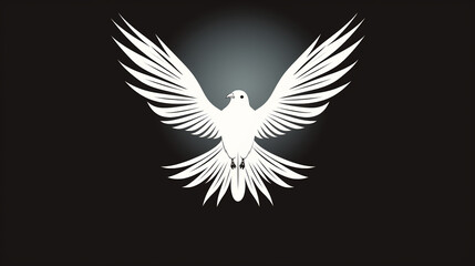 design of a white Christian dove in a single, elegant black line, Generate AI.