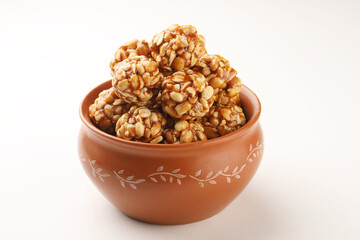 peanut chikki nut ball, a healthy snack