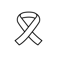 Aids ribbon outline icons, minimalist vector illustration ,simple transparent graphic element .Isolated on white background