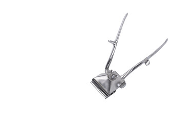 Old manual hair clipper. Transparent background. PNG.