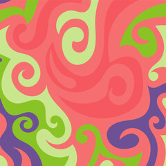 Abstract square background with swirly curves texture ornaments.