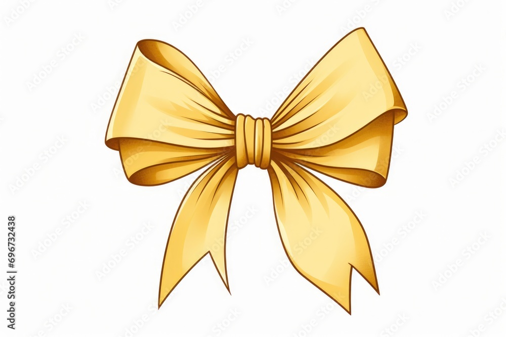 Poster A simple and elegant yellow bow on a clean white background. Perfect for adding a touch of color to any project