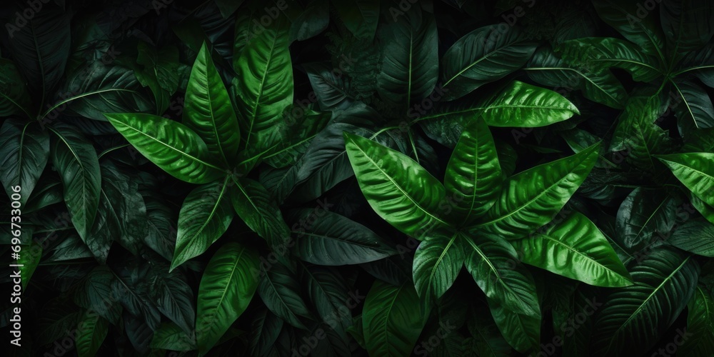 Poster A close up view of a bunch of green leaves. This versatile image can be used in various projects