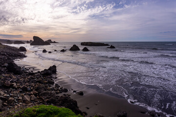 Meyers Creek Beach in Oregon in winter twilight