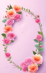 pink roses frame