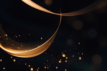 abstract background with stars and golden ribbons