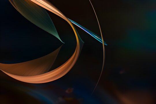 abstract background illustration with blue and golden curves