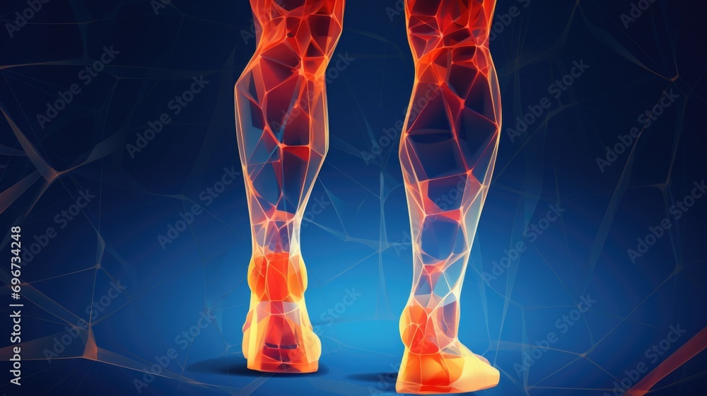 Poster legs with a unique glowing pattern. versatile image suitable for fashion, nightlife, or futuristic t