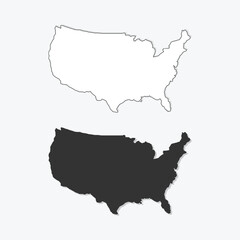 Obraz premium Map of USA isolated vector illustration