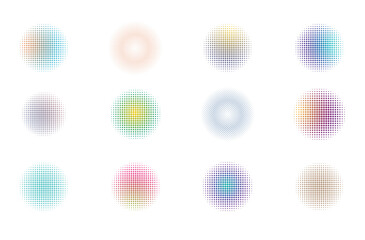 Abstract circle halftone. Geometric dots gradient. Element design