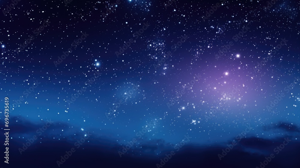 Poster A mesmerizing view of a night sky filled with twinkling stars and wispy clouds. Perfect for adding a touch of magic and tranquility to any project