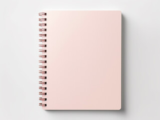 Flat lay mockup scene with blank notepad with pink paper and white background - Powered by Adobe
