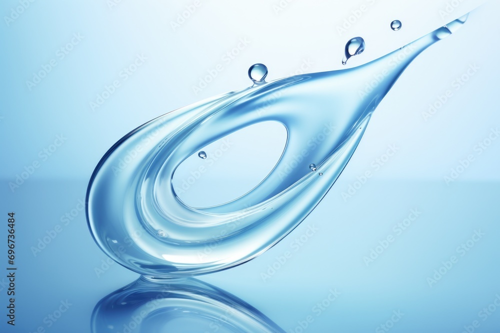 Poster A single water drop falling into a pool of water. Perfect for illustrating concepts such as purity, tranquility, and the beauty of nature.