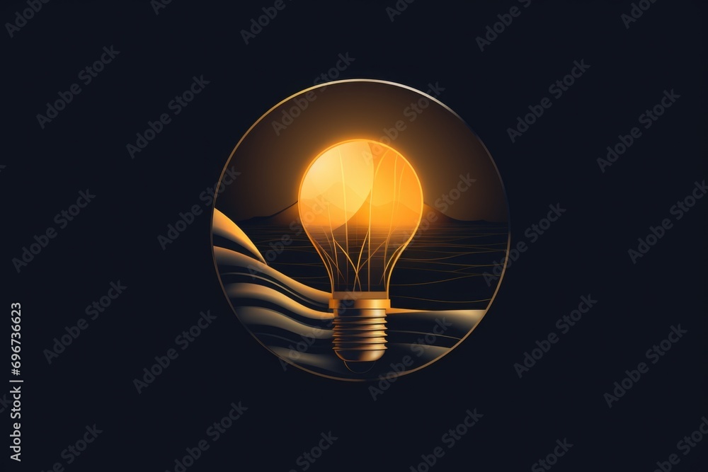 Poster a light bulb illuminating the darkness. perfect for concepts related to ideas, innovation, and creat