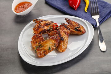 Buffalo grilled chicken wings barbecue