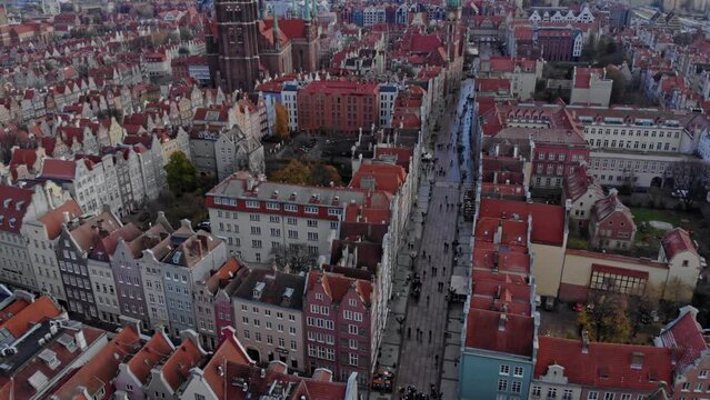A Breathtaking Aerial View of the Majestic Cityscape of Gdansk, Poland