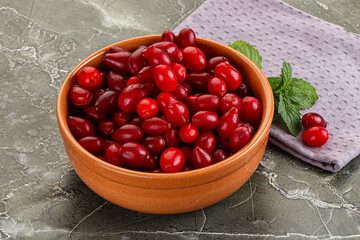 Ripe sweet and juicy cornus