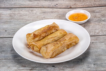Traditional crispy fried stuffed springroll