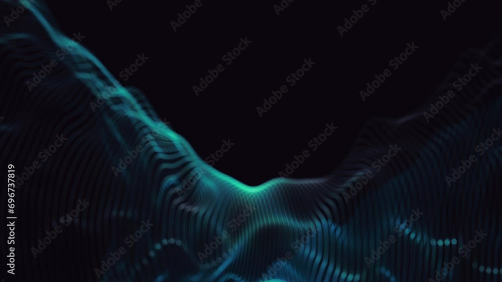 Poster abstract digital wave and rotation background, digital particle cyber or technology background, intr
