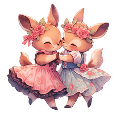 Watercolor Dancing Couple Love Valentine Clipart