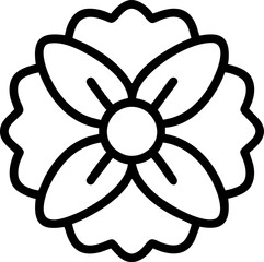 Obraz premium beautiful flower outline isolated in white and black colors
